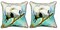 Pair of Betsy Drake Cotton ball Large Indoor/Outdoor Pillows 18x18